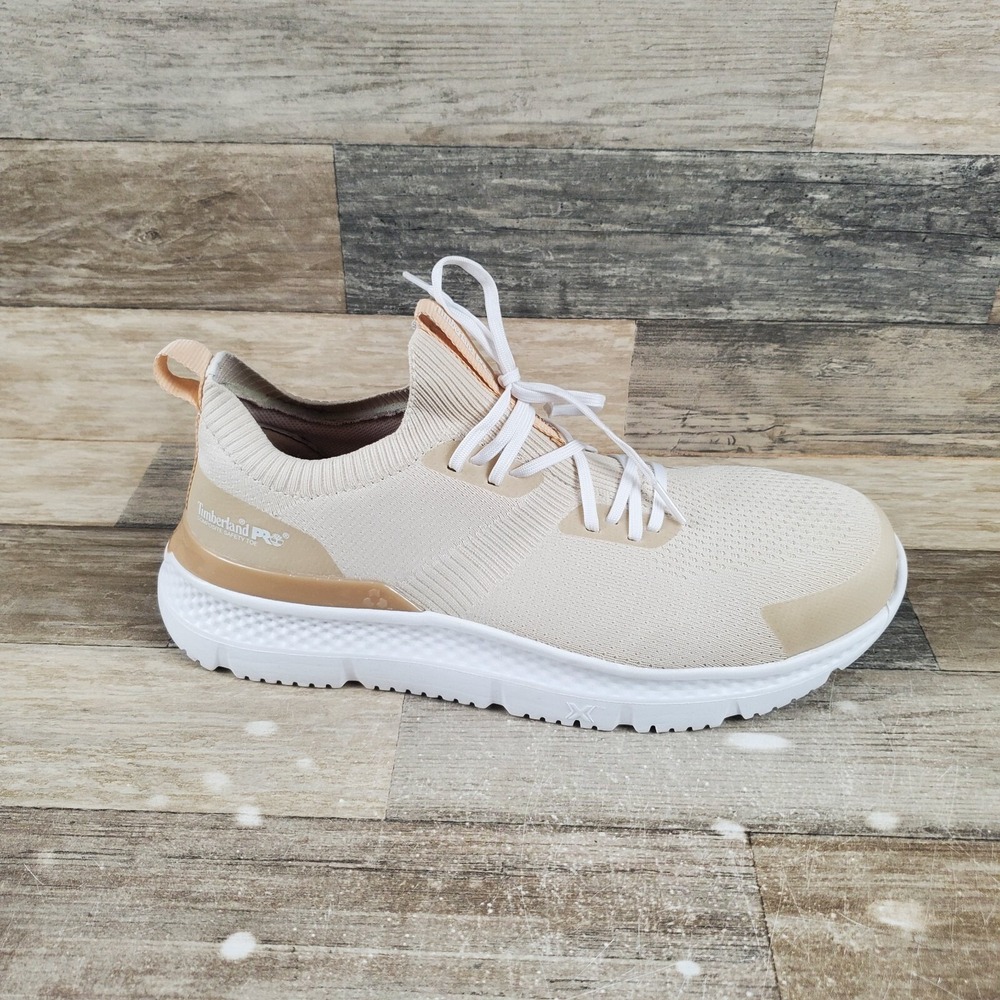 Timberland PRO Setra Knit Womens Work Shoes Sz 11 M Beige Composite Toe Sneakers